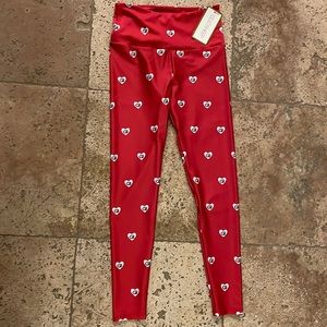 Cyclebar heart gold sheep leggings